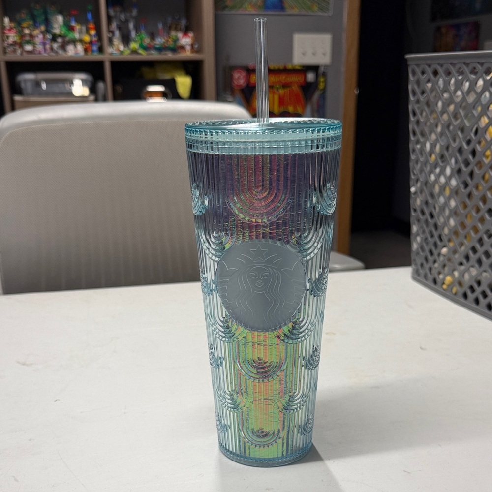 Starbucks Green/Blue Iridescent Textured Tumbler